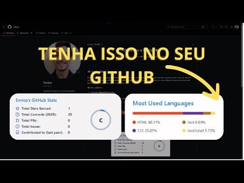 Thumbnail do vídeo 👾 Como Deixar Seu GitHub Incrível em 2025 (Perfil Profissional com README Personalizado!)